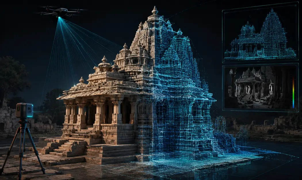 3D digital twin of a heritage monument created from LiDAR scan data